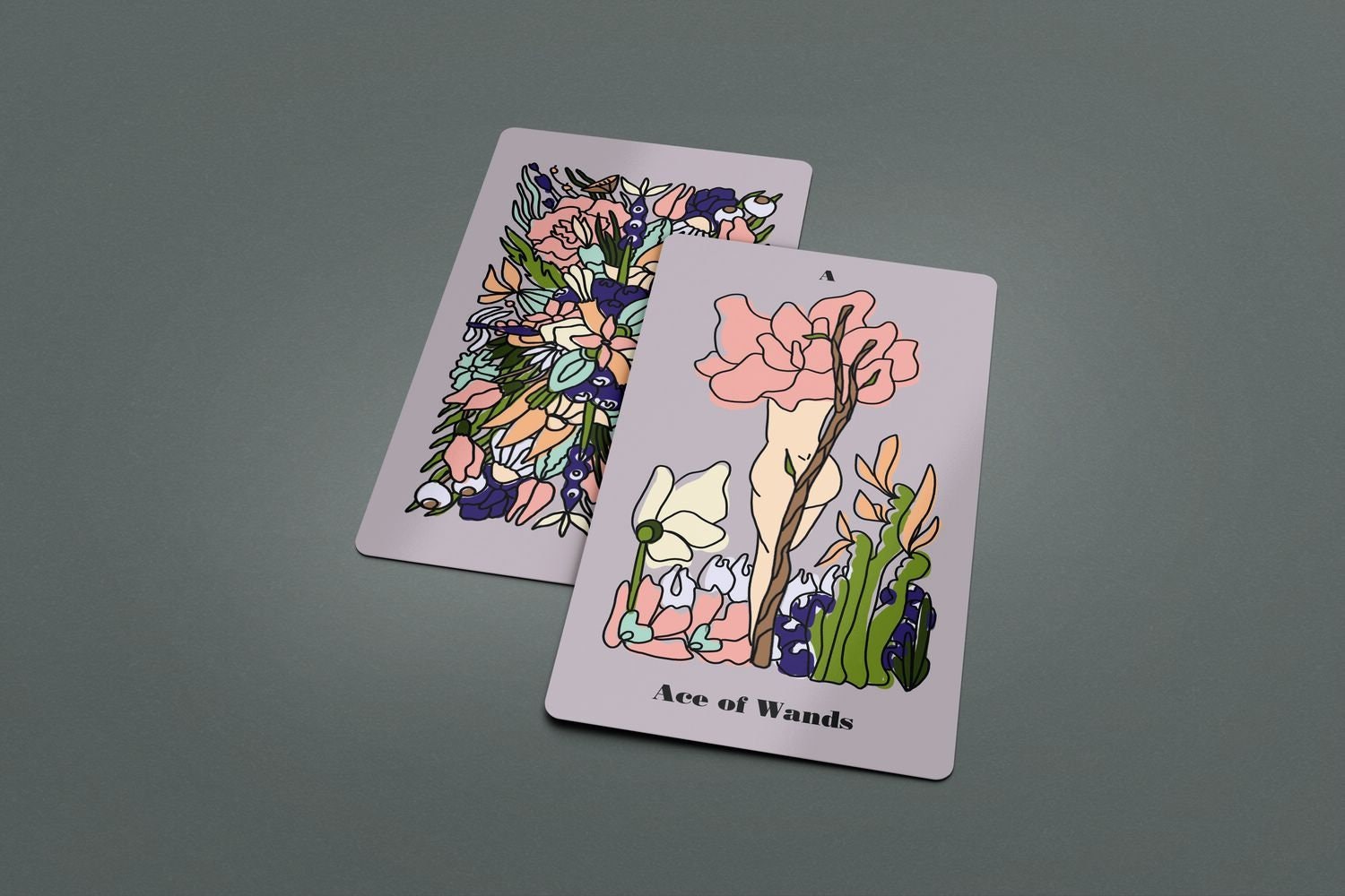 Sensual Garden Tarot Deck. Oracle Divination Tool, Unique Indie Occult Cards Beginner Rider Waite Tarot With Guidebook. Vintage Line Art