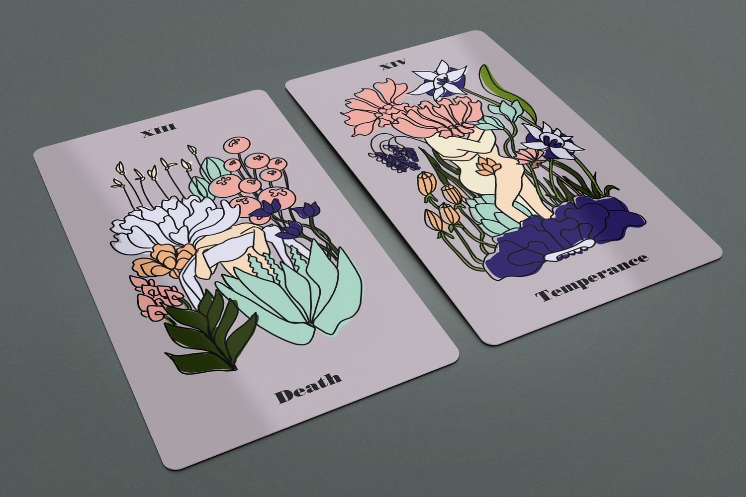 Sensual Garden Tarot Deck. Oracle Divination Tool, Unique Indie Occult Cards Beginner Rider Waite Tarot With Guidebook. Vintage Line Art