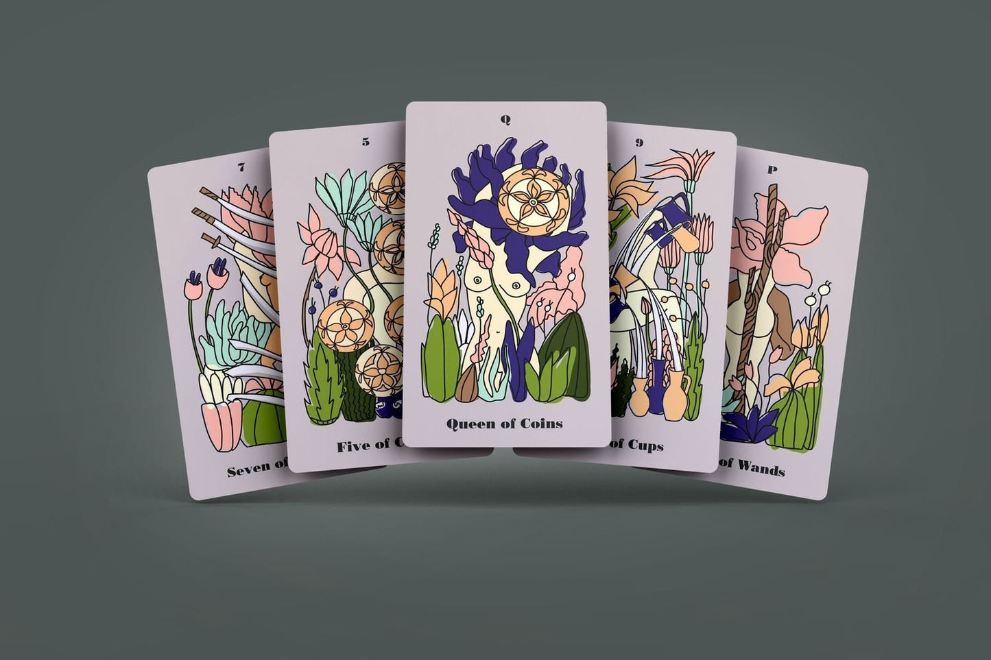 Sensual Garden Tarot Deck. Oracle Divination Tool, Unique Indie Occult Cards Beginner Rider Waite Tarot With Guidebook. Vintage Line Art