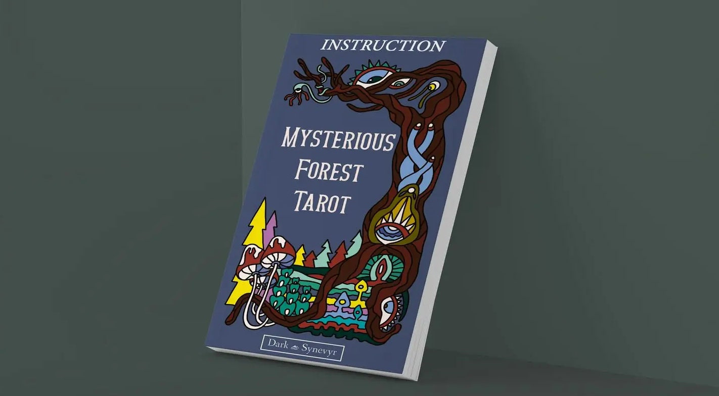 Mysterious Forest Tarot Card deck is a Psychedelic Experience Occult Tool with Mushrooms and Trippy Imagery