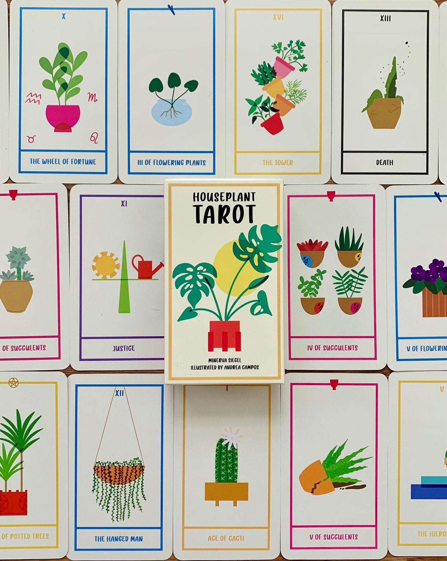 House Plant Tarot Deck Vintage Oracle Divination Tool, Rider Waite Tarot With Guidebook Beginner Botanical Occult Nature Plants Art Lover