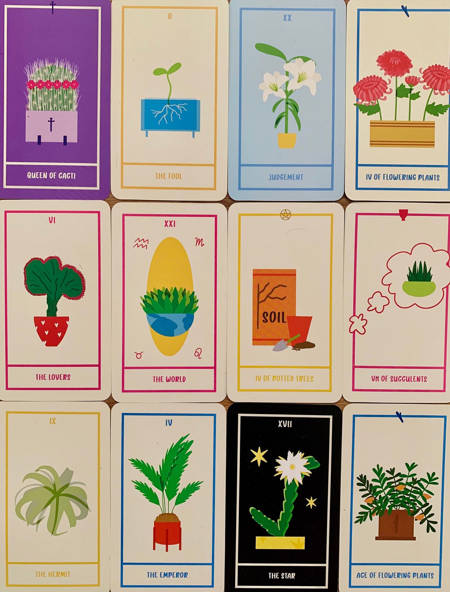 House Plant Tarot Deck Vintage Oracle Divination Tool, Rider Waite Tarot With Guidebook Beginner Botanical Occult Nature Plants Art Lover