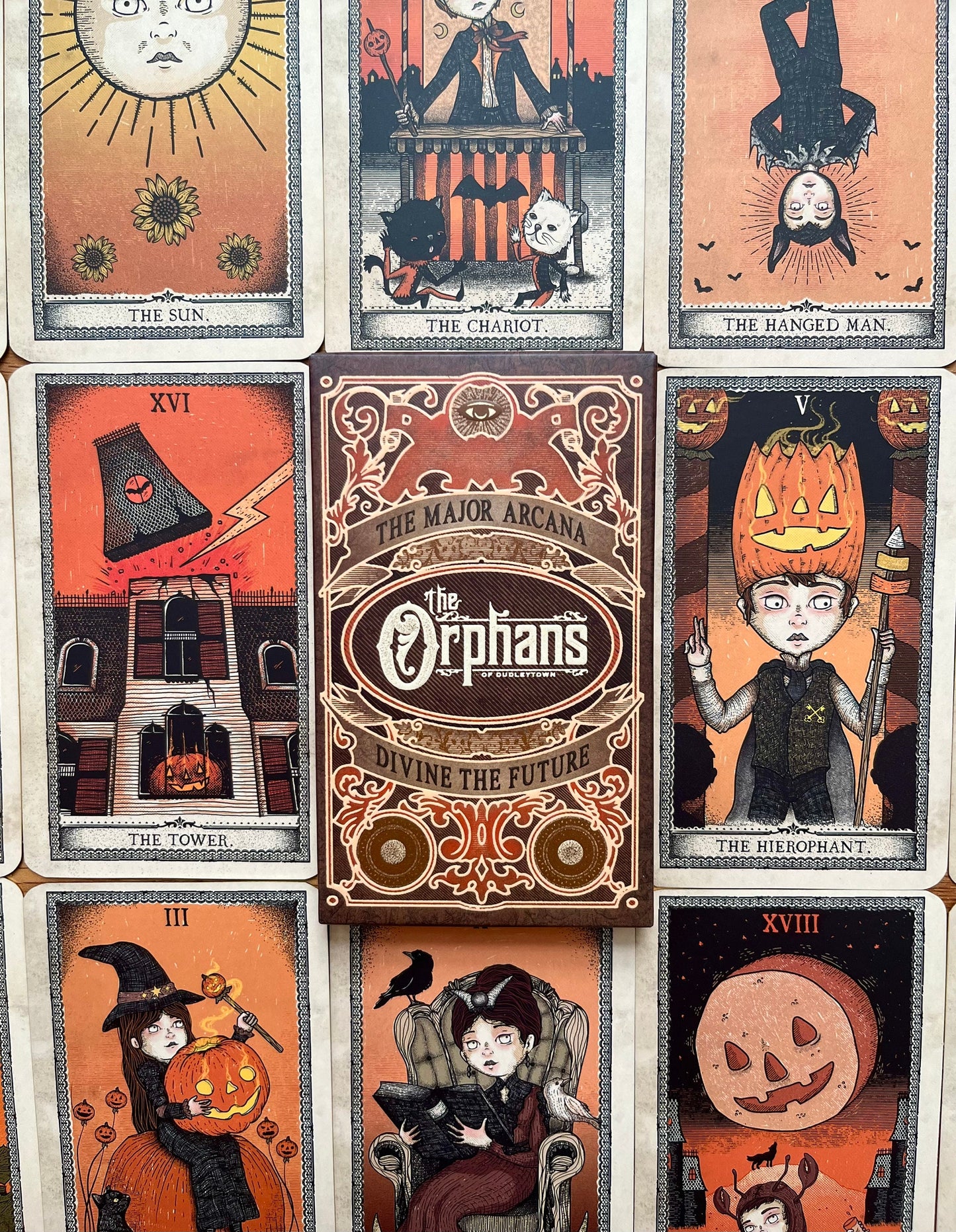 Orphans Major Arcana Tarot Deck. Oracle Cards Divination Tool, Beginner Rider Waite Tarot Guidebook. Occult Vintage Halloween Victorian Art