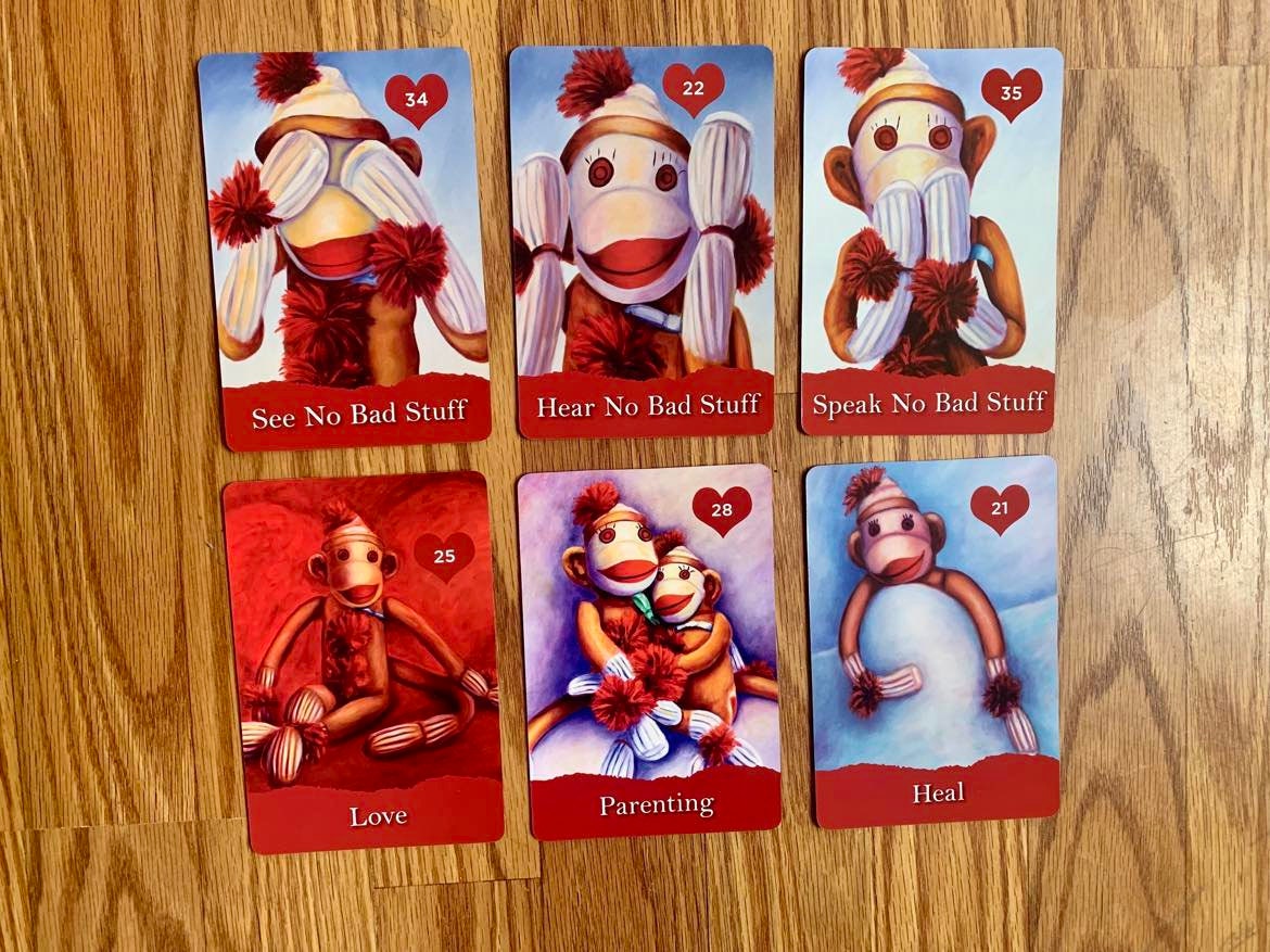 Sock Monkey Oracle Cards With Guidebook For Beginners, Vintage Divination Tool Cute Unique Tarot Occult Deck, Retro Lover TV Cartoon Fan Art