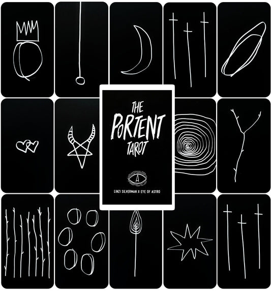 The Portent Tarot Deck, Minimalist Occult Cards Unique Divination Tool, Rider Waite Tarot Deck With Guidebook For Beginners, Simple Art