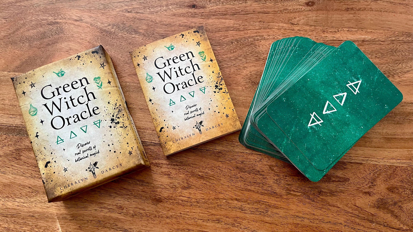 Green Witch Oracle Deck with Guidebook, Floral Tarot Cards, Witchcraft for Beginner, Botanical Lover Gift, Divination Tool, Occult Tarot