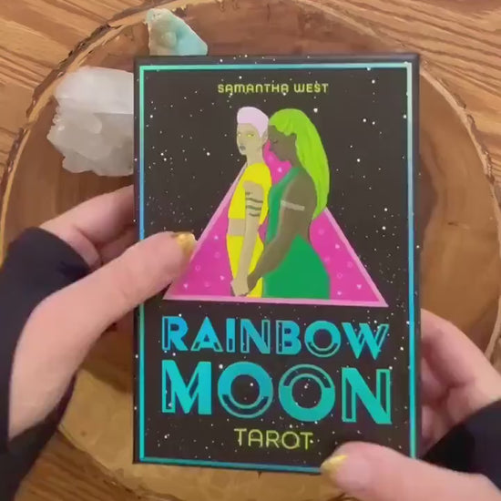 Rainbow Moon Tarot Deck, Inclusive Body Positive LGBTQ+  Rider Waite Tarot Card With Guidebook for Beginner, Divination Tool Occult Game