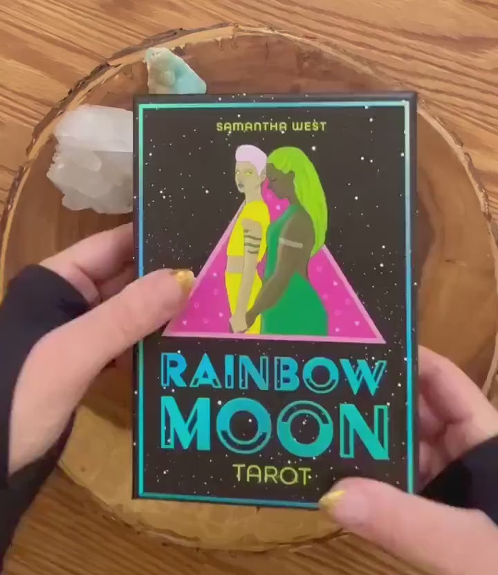 Rainbow Moon Tarot Deck, Inclusive Body Positive LGBTQ+  Rider Waite Tarot Card With Guidebook for Beginner, Divination Tool Occult Game