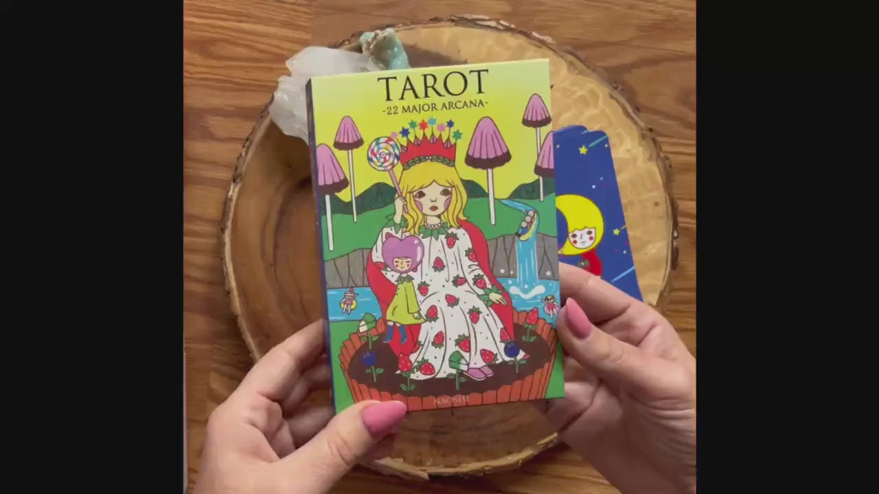 Naoshi Major Arcana Tarot Card Deck, Indie Divination Tool,  Occult Kawai Oracle Cards Vintage Rider Waite Tarot With Guidebook Beginner