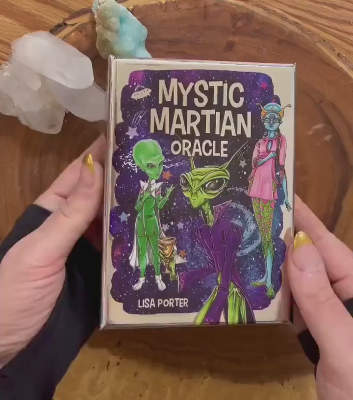 Mystic Martian Oracle Deck, Space Rider Waite Tarot Card With Guidebook for Beginner, Alien Lover Gift Divination Tool, Occult Oracle Game